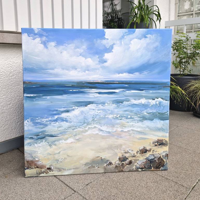 Original Expressionism Seascape Painting by Irina Laube