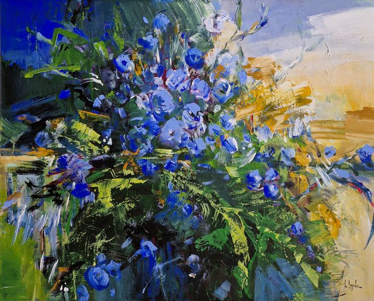 Original Abstract Floral Paintings by Irina Laube