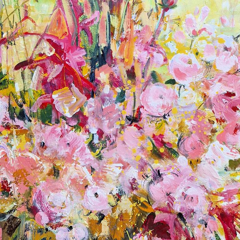 Original Abstract Expressionism Floral Painting by Irina Laube