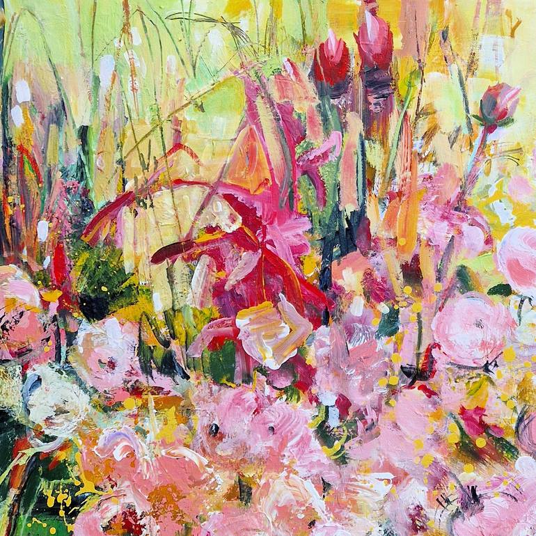 Original Abstract Expressionism Floral Painting by Irina Laube