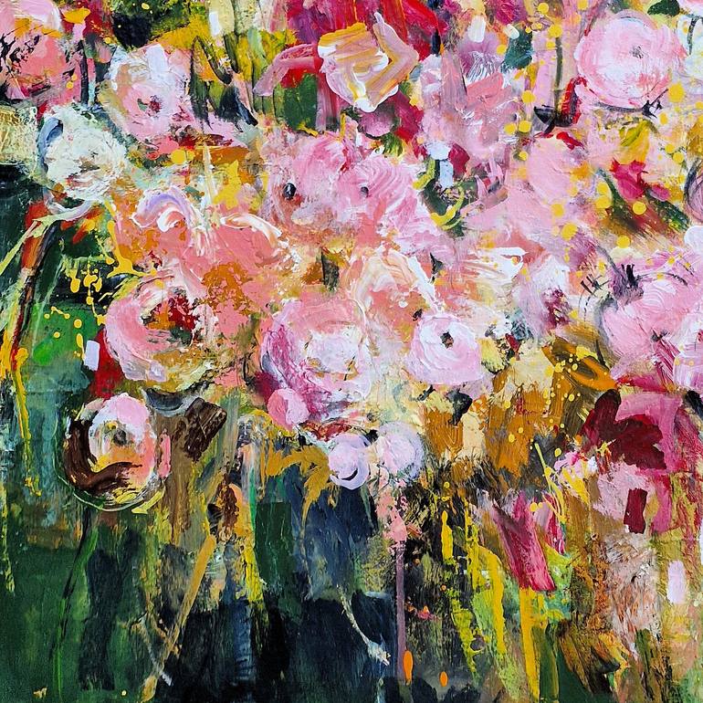 Original Abstract Expressionism Floral Painting by Irina Laube