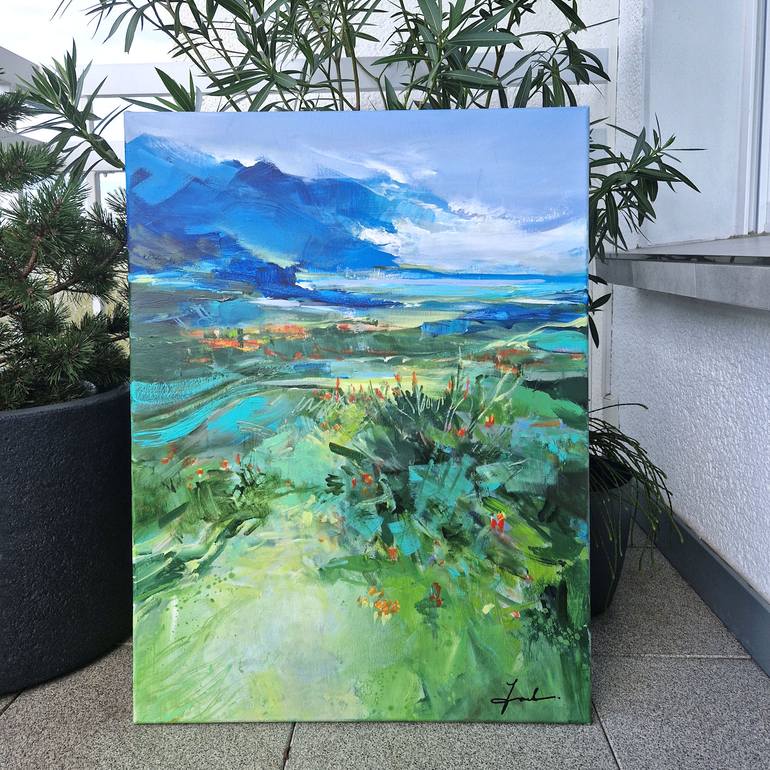 Original Abstract Expressionism Landscape Painting by Irina Laube