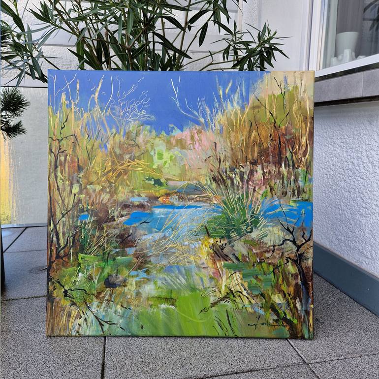 Original Abstract Expressionism Landscape Painting by Irina Laube