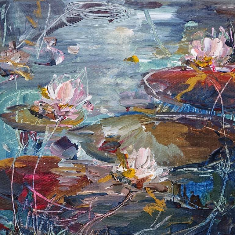 Original Abstract Expressionism Floral Painting by Irina Laube