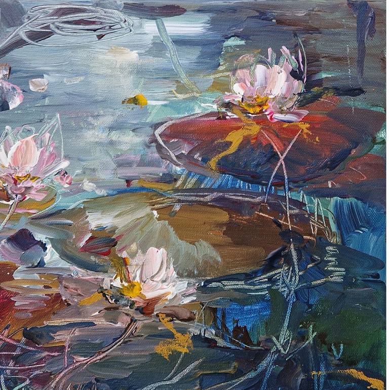 Original Abstract Expressionism Floral Painting by Irina Laube
