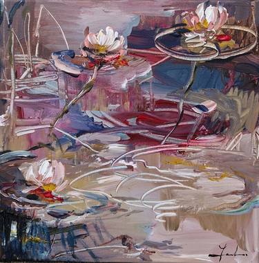 Original Abstract Expressionism Floral Paintings by Irina Laube
