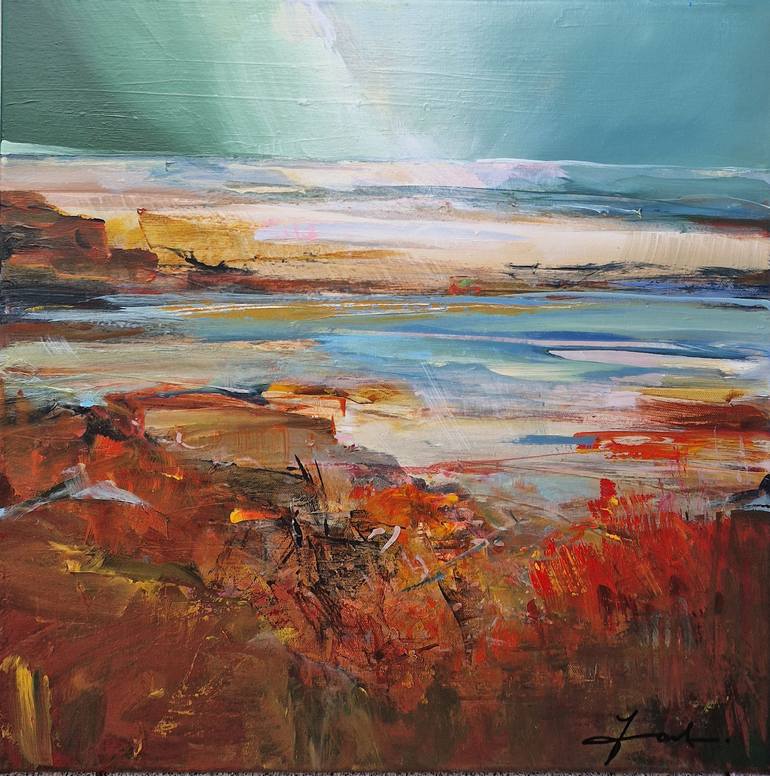 Original Abstract Expressionism Landscape Painting by Irina Laube