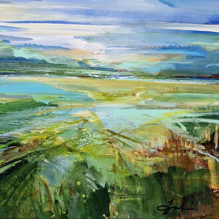 Original Abstract Expressionism Landscape Painting by Irina Laube