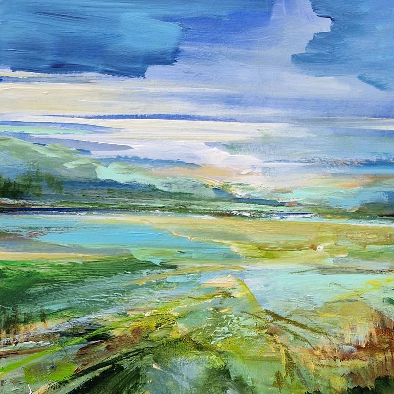 Original Abstract Expressionism Landscape Painting by Irina Laube