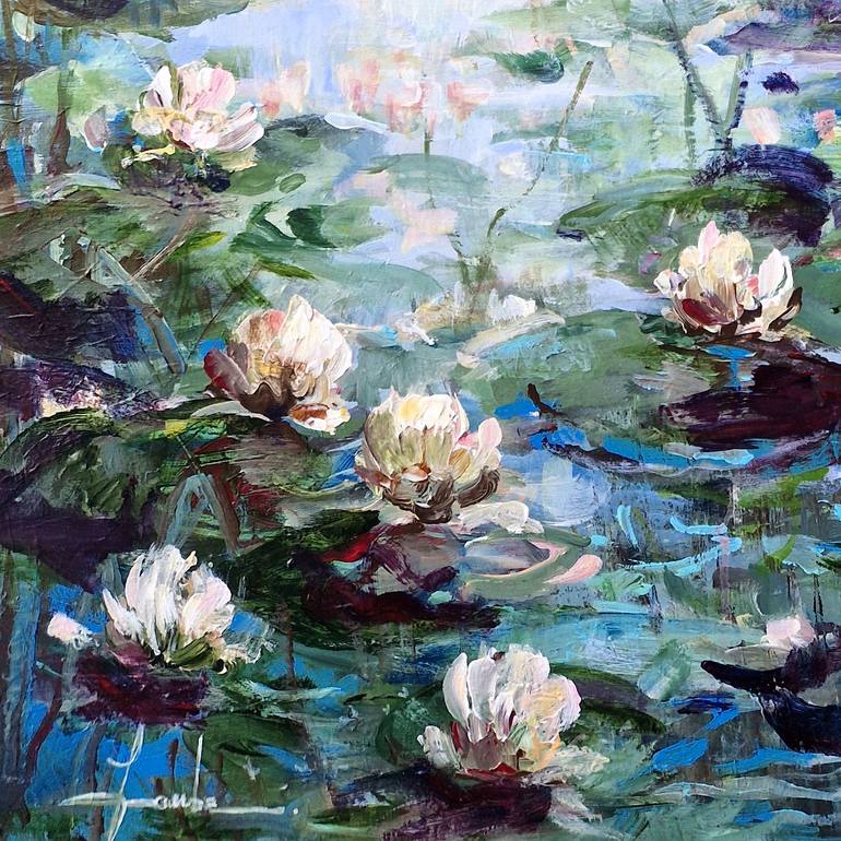 Original Abstract Expressionism Floral Painting by Irina Laube