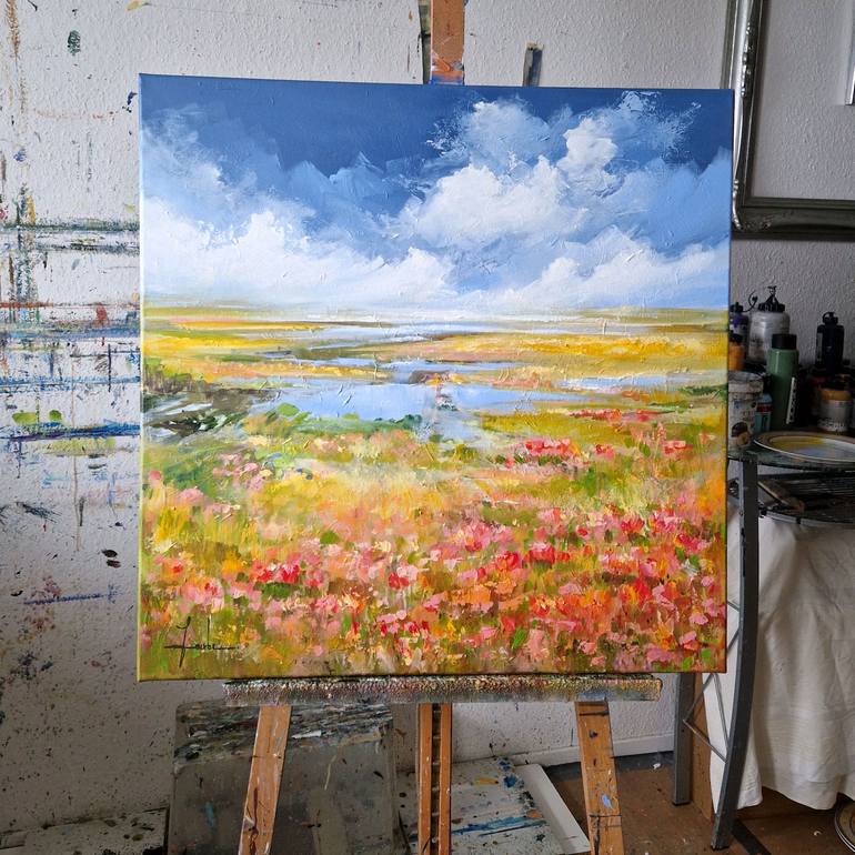 Original Expressionism Landscape Painting by Irina Laube