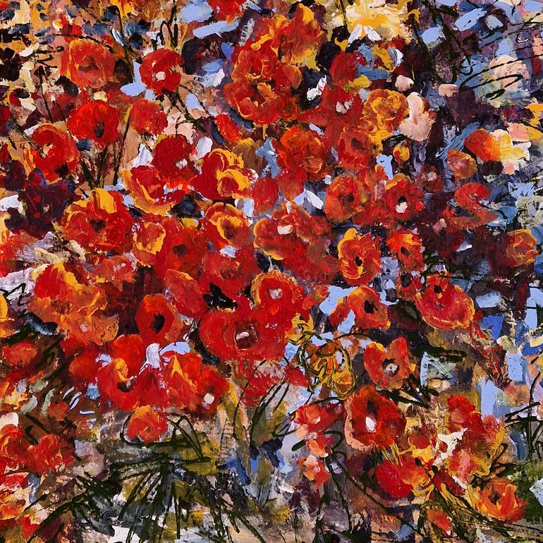 Original Expressionism Floral Painting by Irina Laube