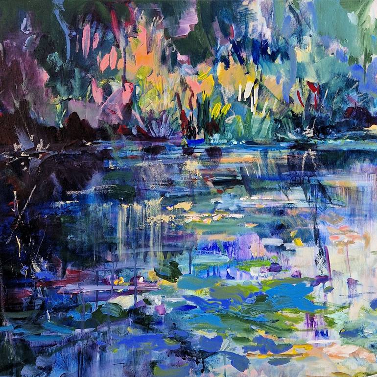 Original Abstract Expressionism Landscape Painting by Irina Laube