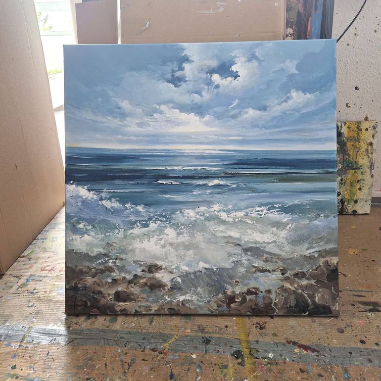 Original Expressionism Seascape Painting by Irina Laube