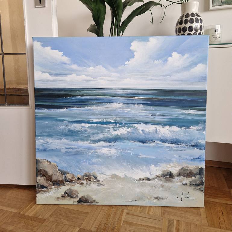 Original Expressionism Seascape Painting by Irina Laube