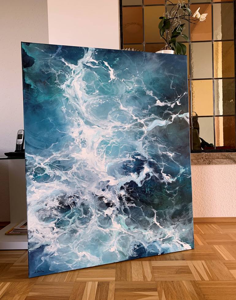 Original Abstract Seascape Painting by Irina Laube