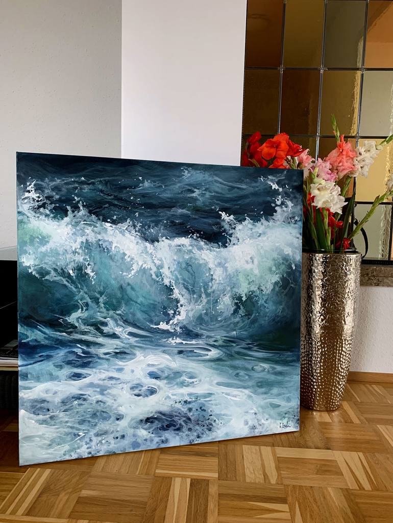 Original Expressionism Seascape Painting by Irina Laube