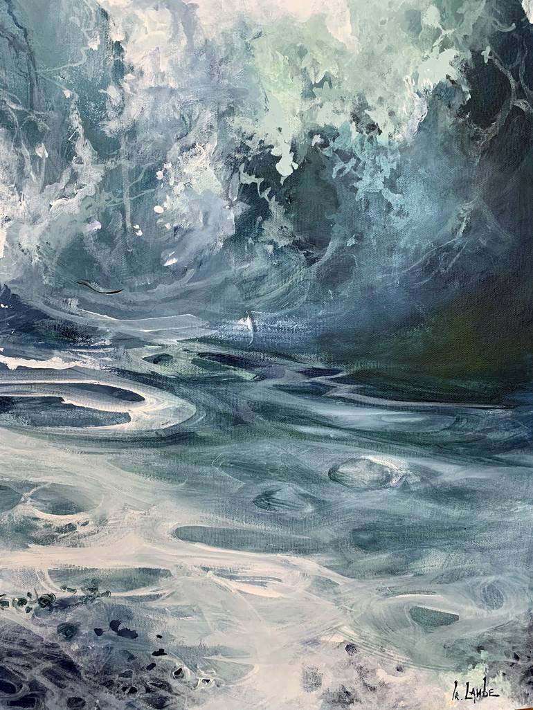 Original Expressionism Seascape Painting by Irina Laube