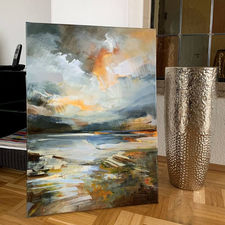 Original Abstract Landscape Painting by Irina Laube