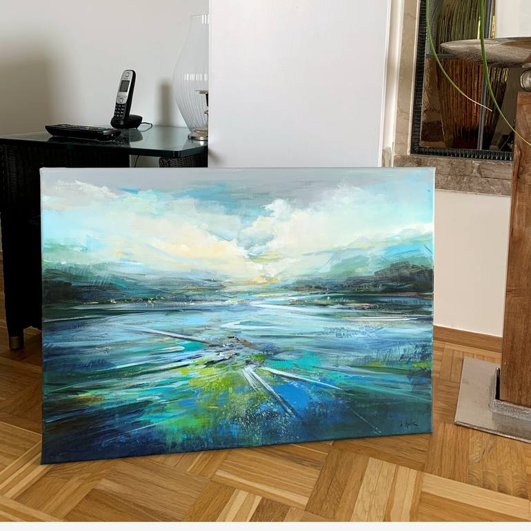 Original Abstract Landscape Painting by Irina Laube