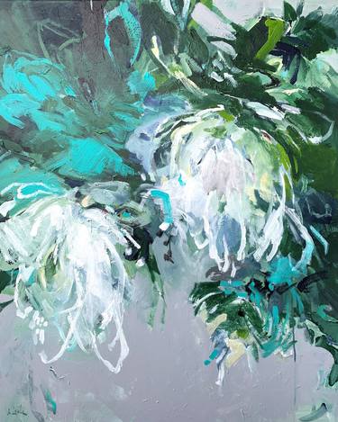 Original Abstract Floral Paintings by Irina Laube