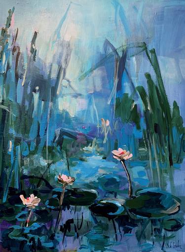 Saatchi Art Artist Irina Laube; Painting, “An evening at the pond” #art