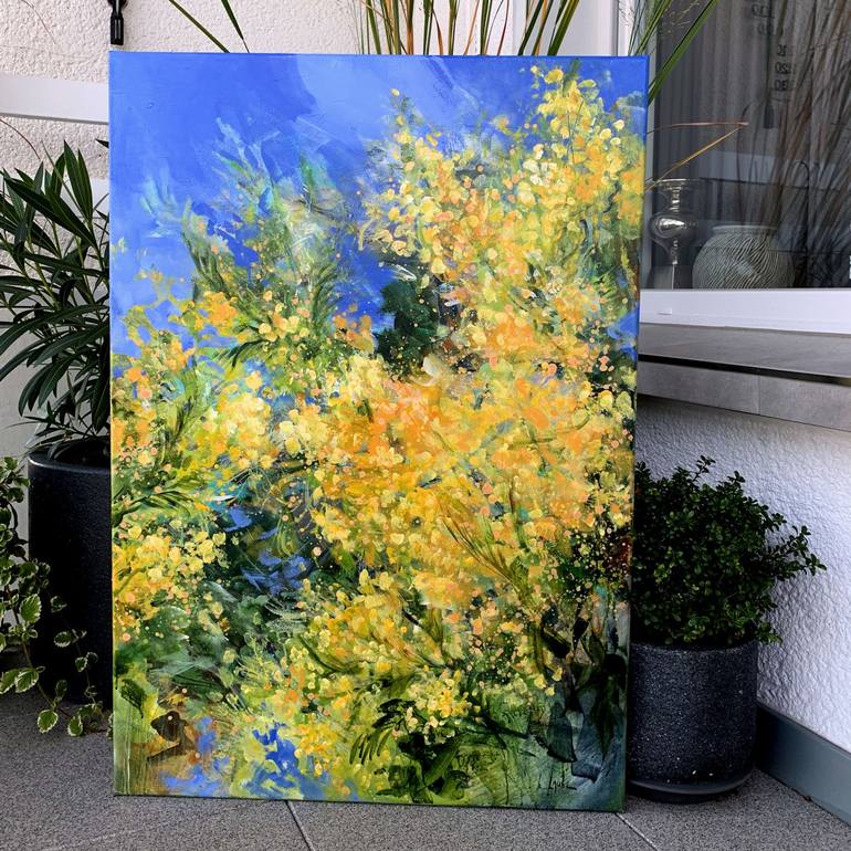 Original Expressionism Floral Painting by Irina Laube