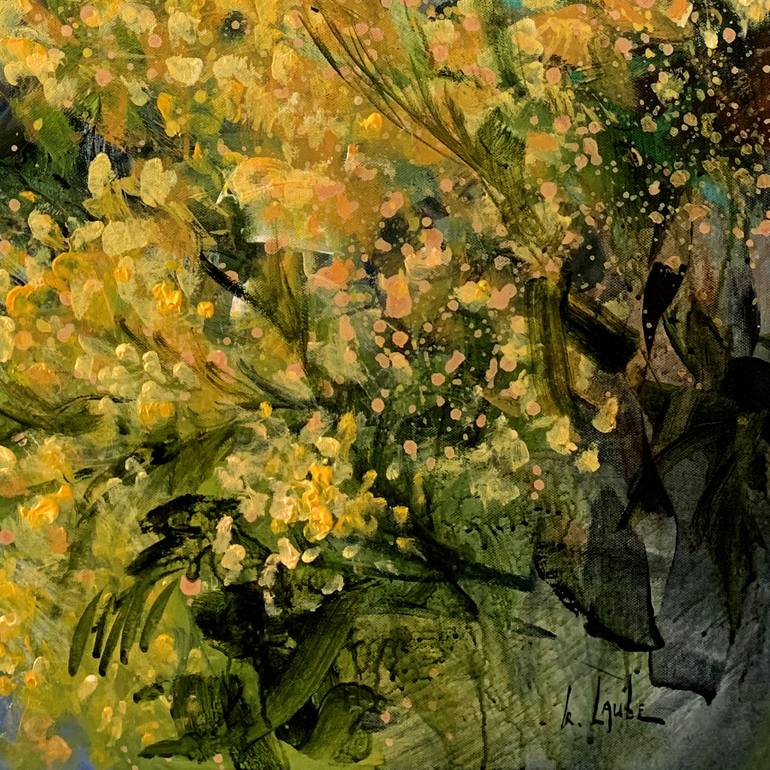 Original Expressionism Floral Painting by Irina Laube
