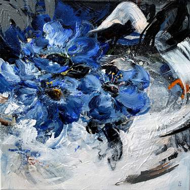 Original Abstract Expressionism Floral Paintings by Irina Laube