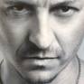 Portrait of Chester Bennington of the world famous band Linkin Park. equipment - airbrush. the style is realism. material - canvas, linen/cotton. The portrait is painted with great love and memory to the musician.