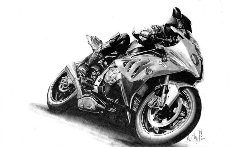 BMW S1000RR Drawing by Mickey Chaney | Saatchi Art