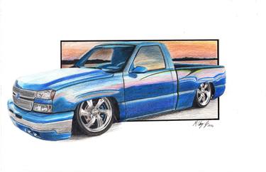 Print of Fine Art Automobile Drawings by Mickey Chaney