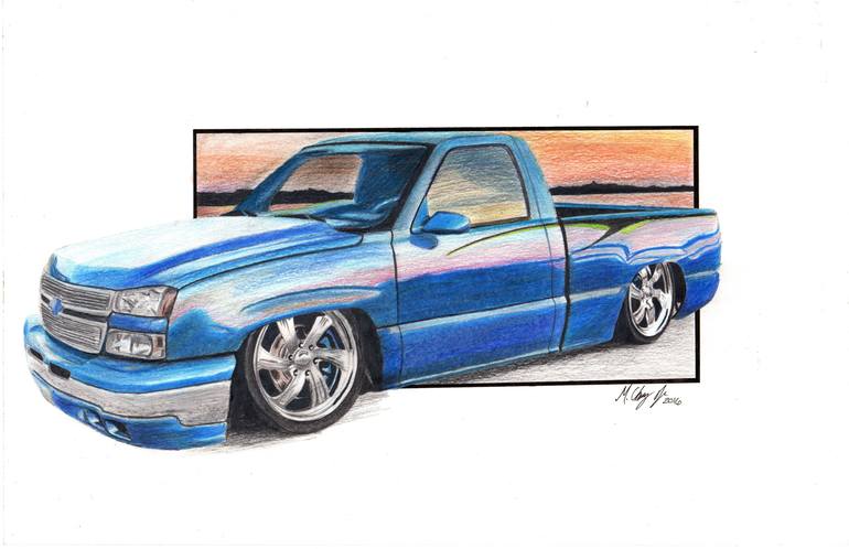 chevy lowrider truck drawings