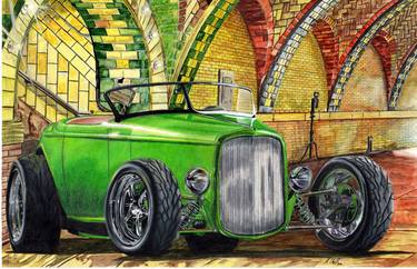Print of Fine Art Automobile Paintings by Mickey Chaney