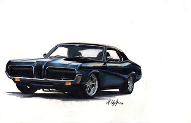 Print of Fine Art Automobile Drawings by Mickey Chaney