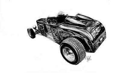 Print of Fine Art Automobile Drawings by Mickey Chaney