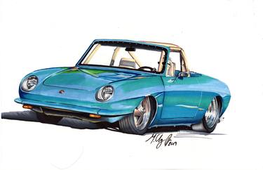 Original Automobile Drawing by Mickey Chaney