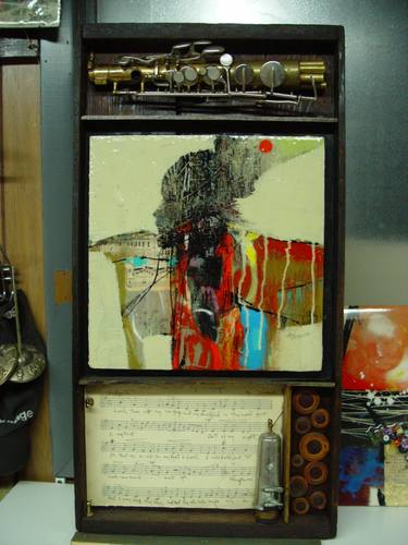 Original Abstract Expressionism Performing Arts Collage by Al Johnson