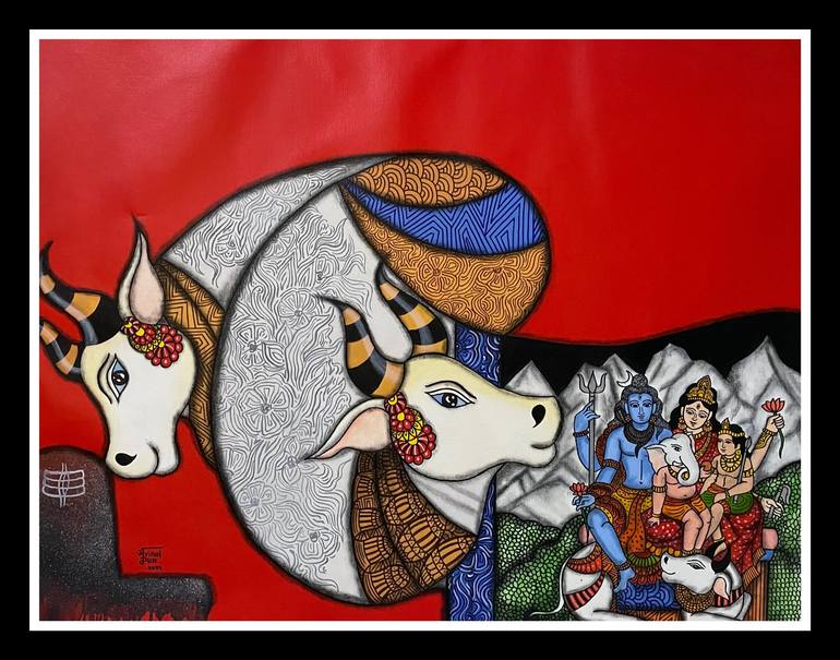 Original Contemporary Classical Mythology Painting by Mrinal Dutt