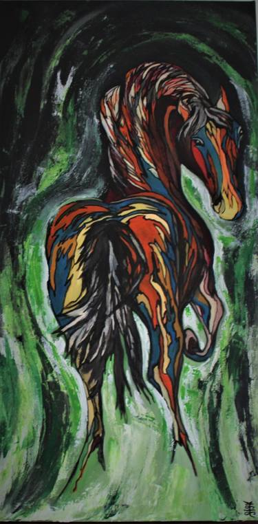 Print of Surrealism Horse Paintings by Kartik Kaushik