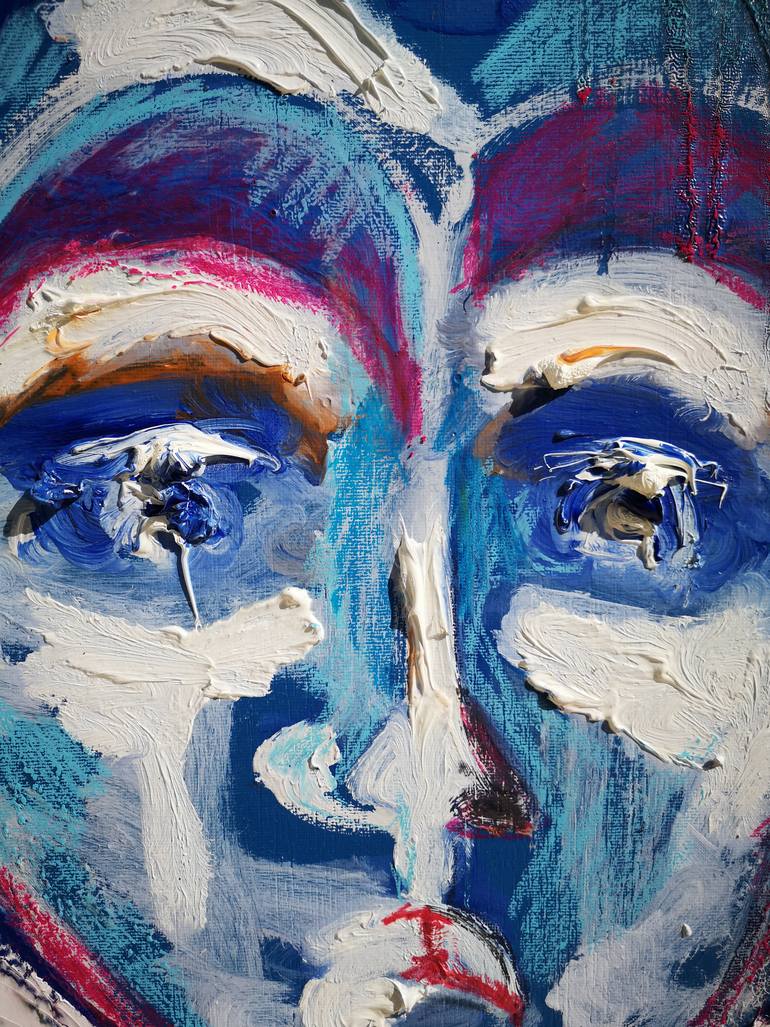 Original Abstract People Painting by Manuel Remeggio