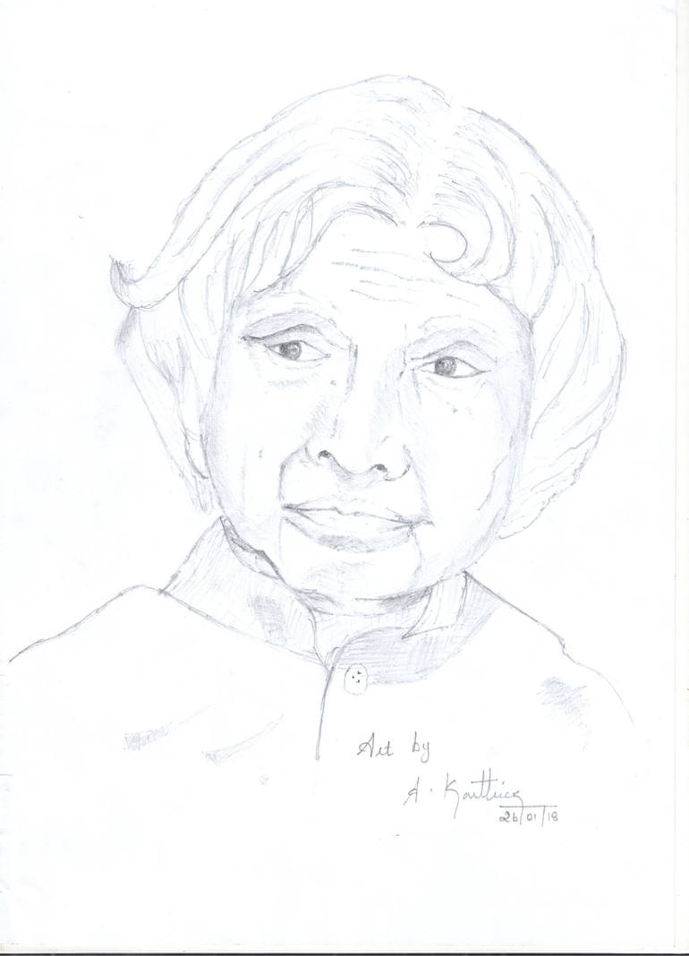 DR.APJ ABDUL KALAM Drawing by KARTHICK CIVIL | Saatchi Art