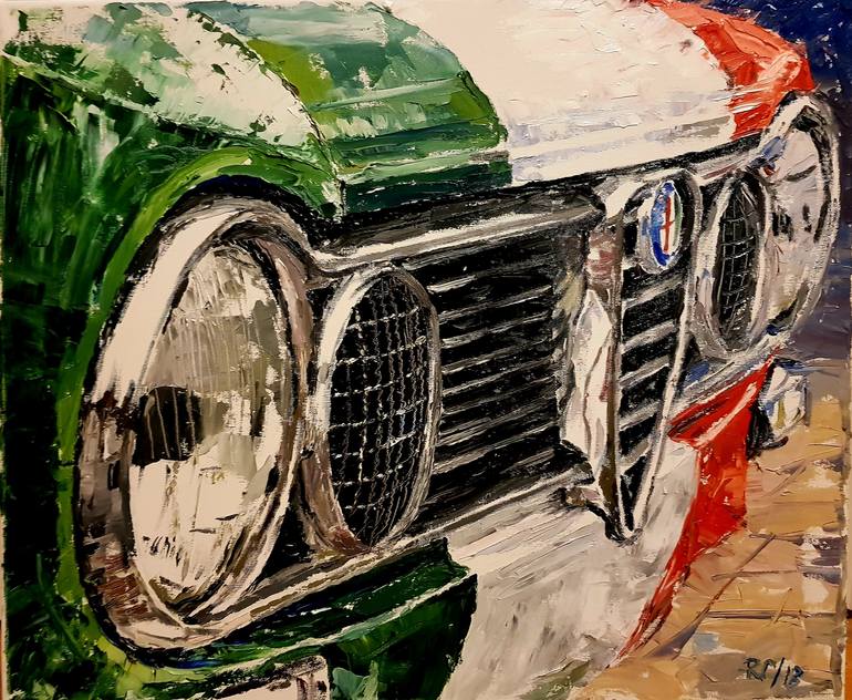 Tricolore. Alfa Romeo Giulia Ti Painting by roman chvedov | Saatchi Art
