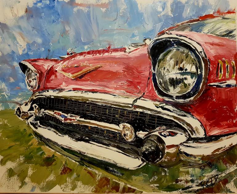 Chevrolet Bel Air 57 Painting By Roman Chvedov 