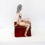 She is part of my Red Plinth Collection, from my life drawing sketches.  Hand made and fired at a temperature to keep that rich red glaze.  Using oxides to show all the tool marks.