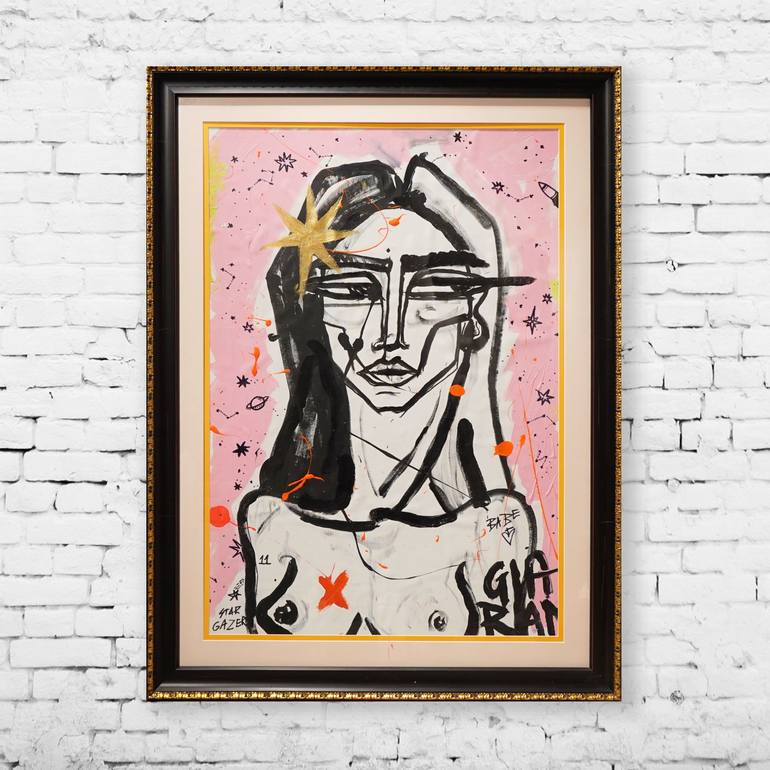 Original Abstract Portrait Painting by Gia Ram