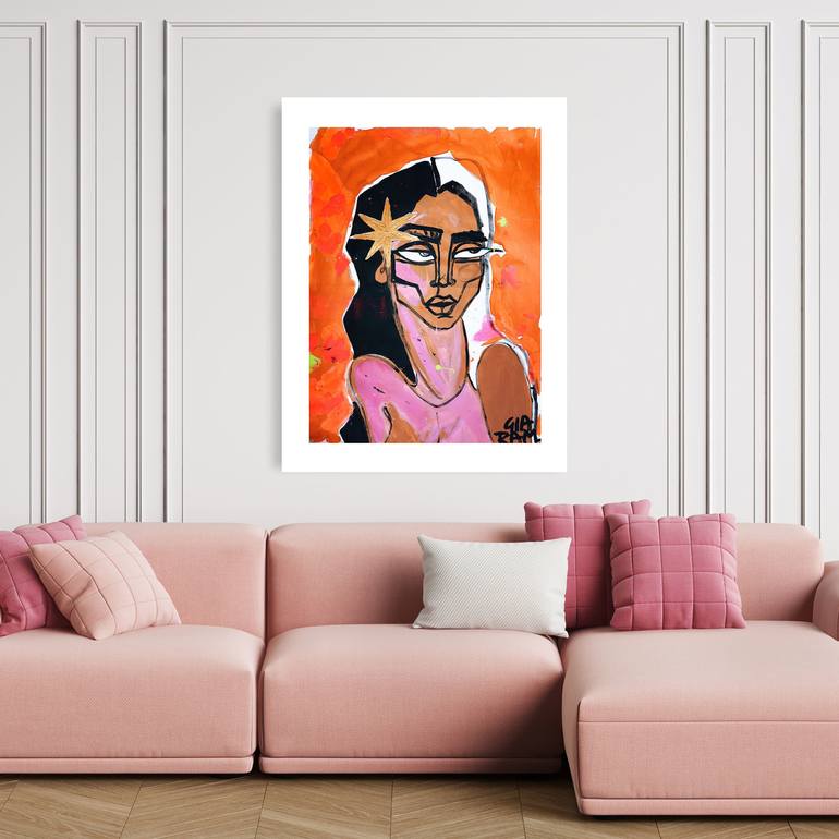 Original Abstract Portrait Painting by Gia Ram