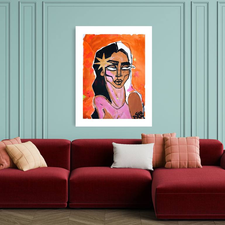 Original Abstract Portrait Painting by Gia Ram