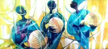 Original Abstract World Culture Paintings by Olusola David Ayibiowu