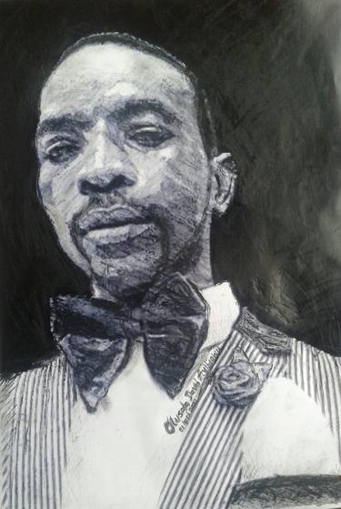 Self Portrait By Olusola David Ayibiowu with Charcoal Pencil thumb